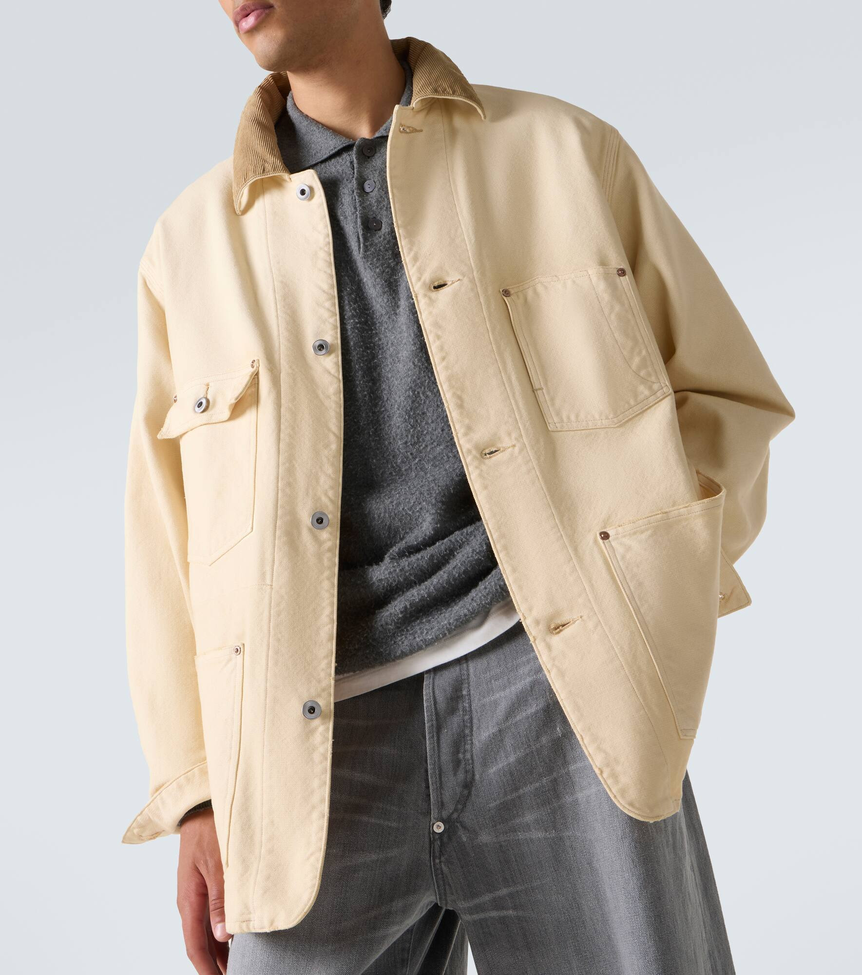 Cotton, hemp, and silk field jacket - 5
