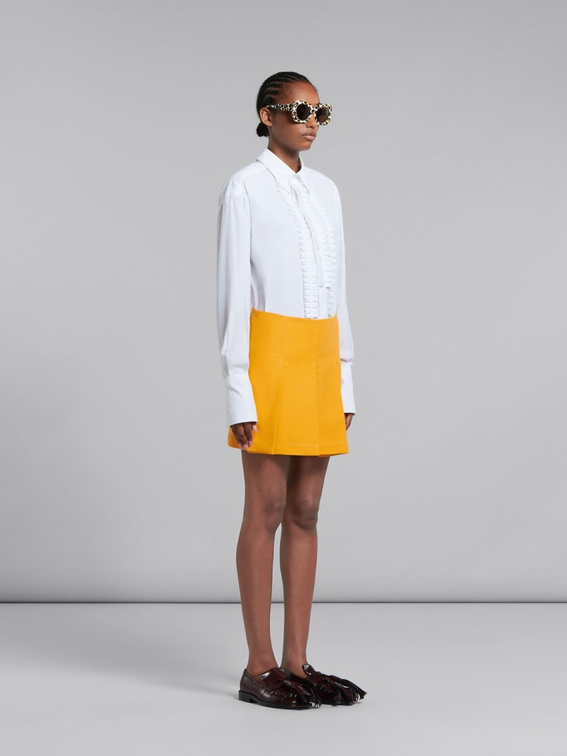 WHITE ORGANIC POPLIN SHIRT WITH RUFFLES 5