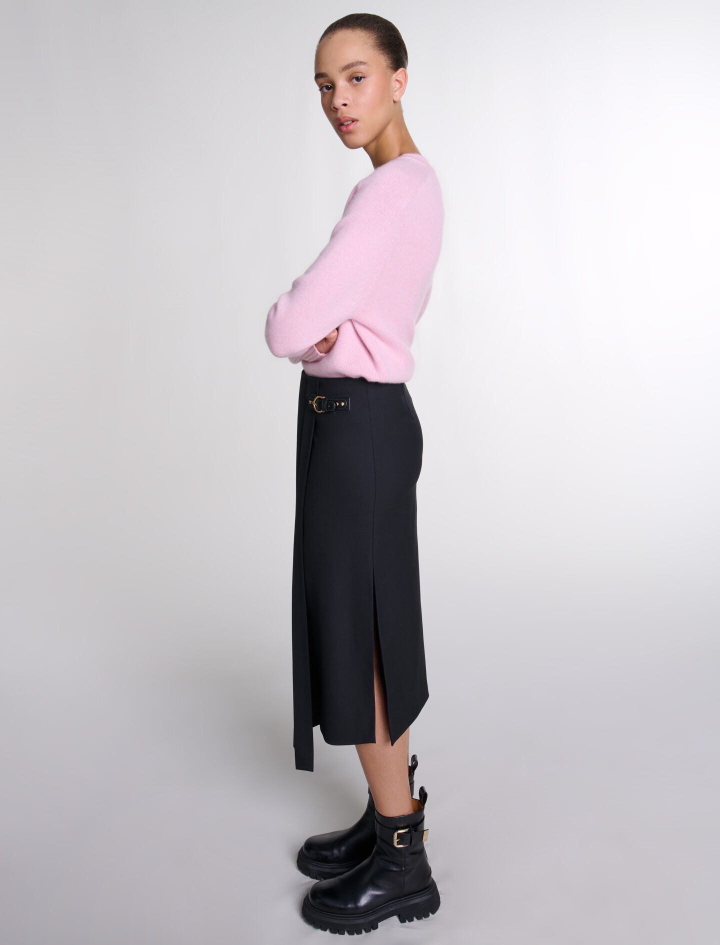Asymmetrical long pleated skirt - 7