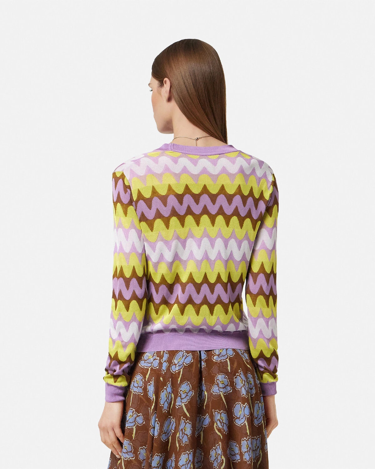 Wave Jacquard Knit Cardigan - 5