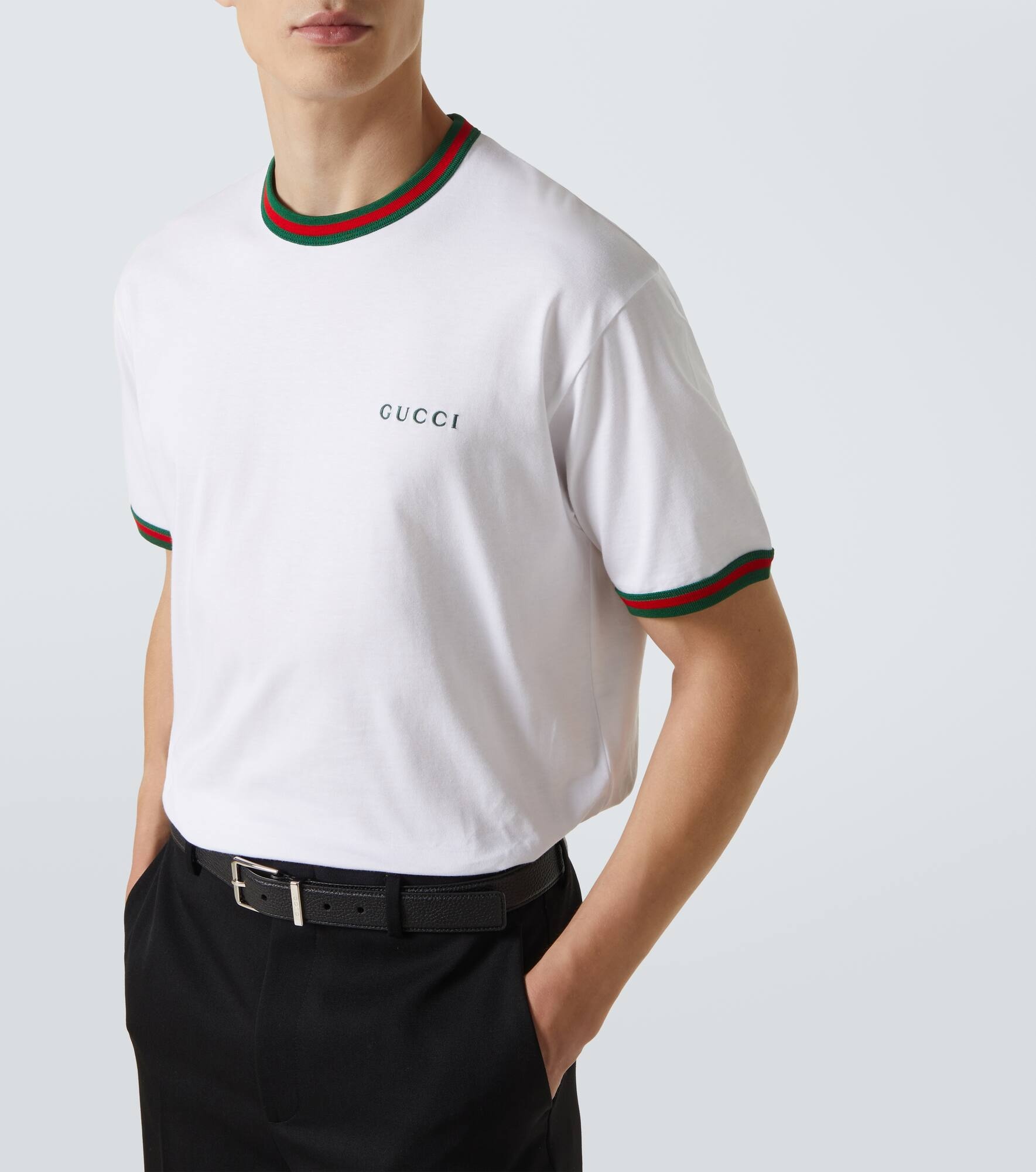 Webstripe logo cotton jersey T-shirt - 5
