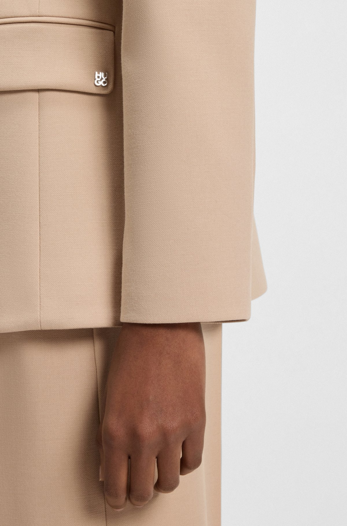REGULAR-FIT BLAZER IN PINSTRIPE STRETCH FABRIC - 6