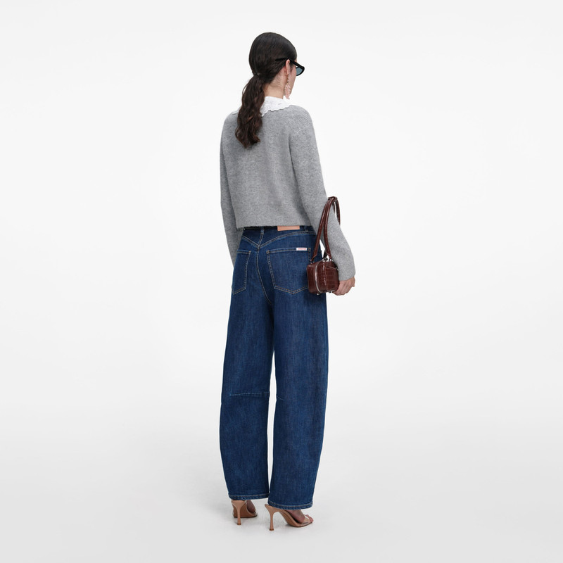 self-portrait Grey Lace Collar Cardigan outlook