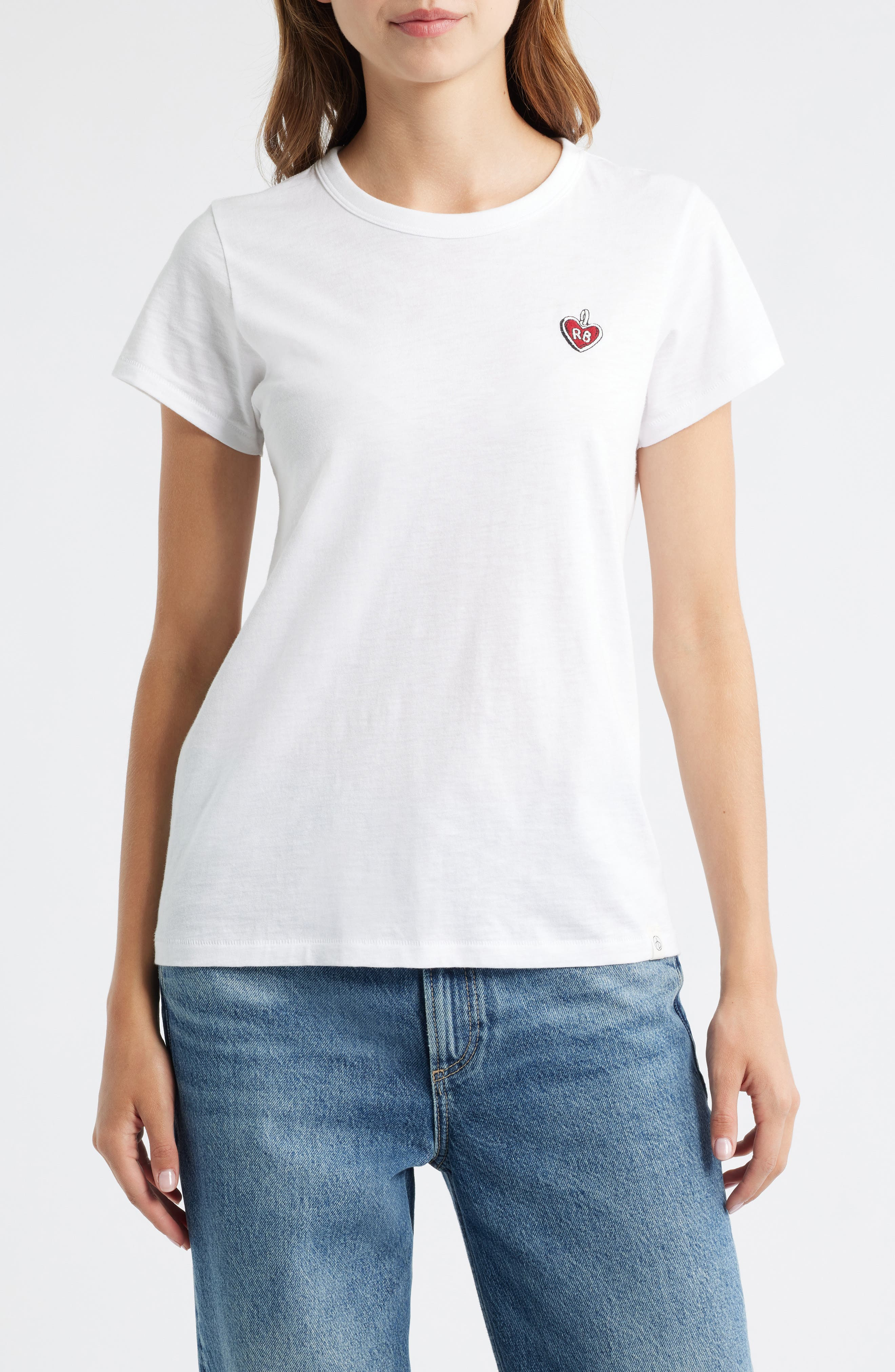 rag & bone Logo Lucky Charm Cotton T-Shirt in White at Nordstrom - 1