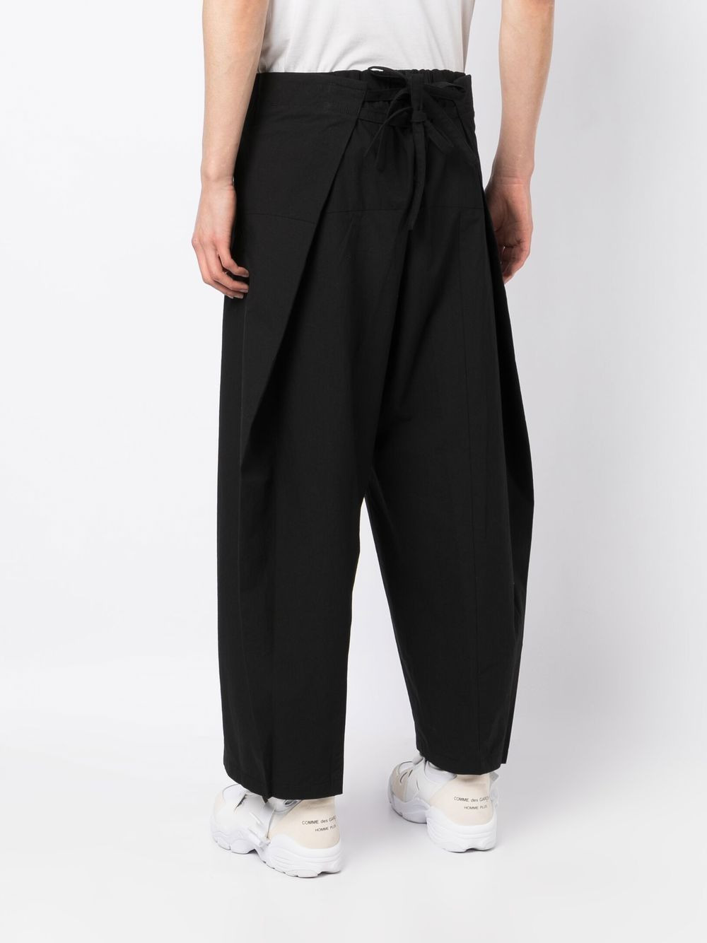 cotton wide-leg trousers - 4