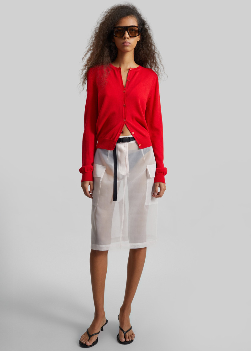 Mahim Superfine Wool Cardigan - Red 4