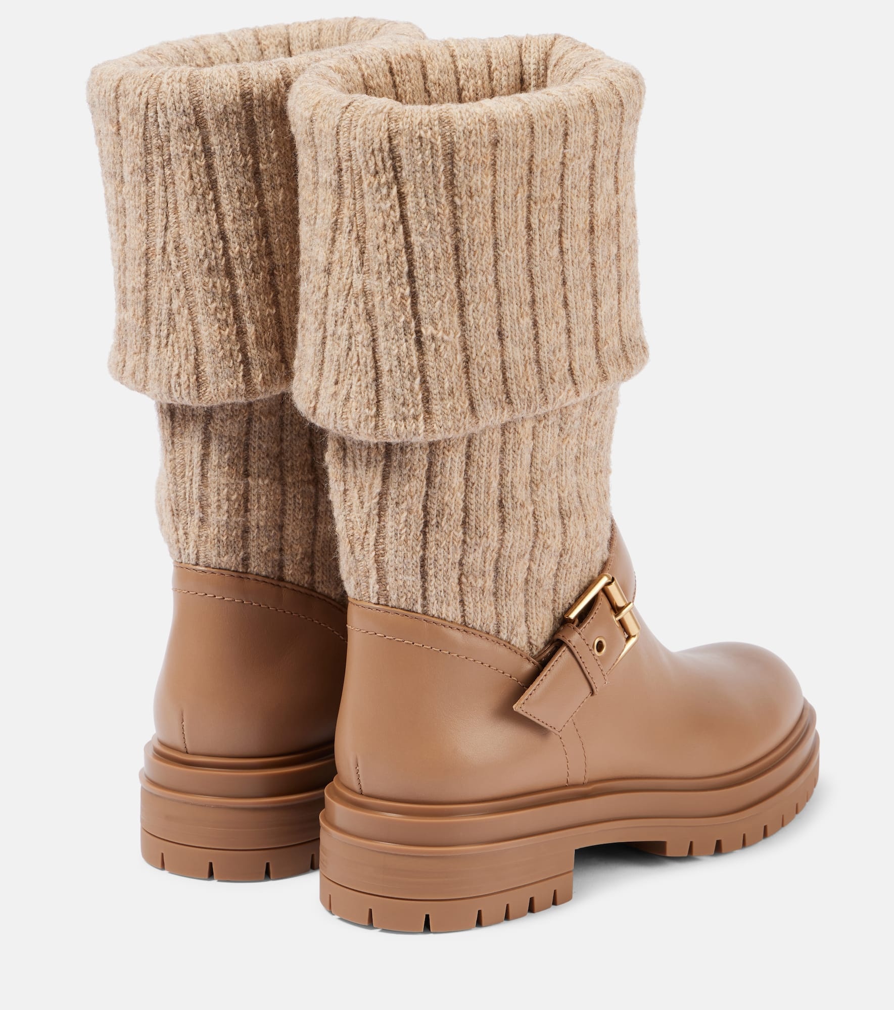 Thurso leather-trimmed biker boots - 2