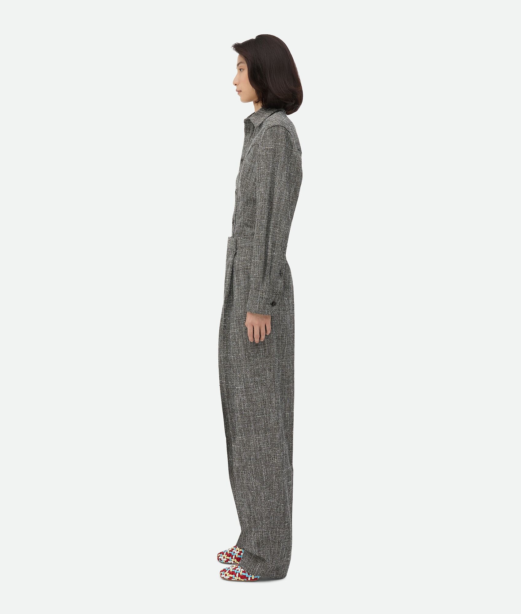 Melange Viscose And Silk Trousers - 2