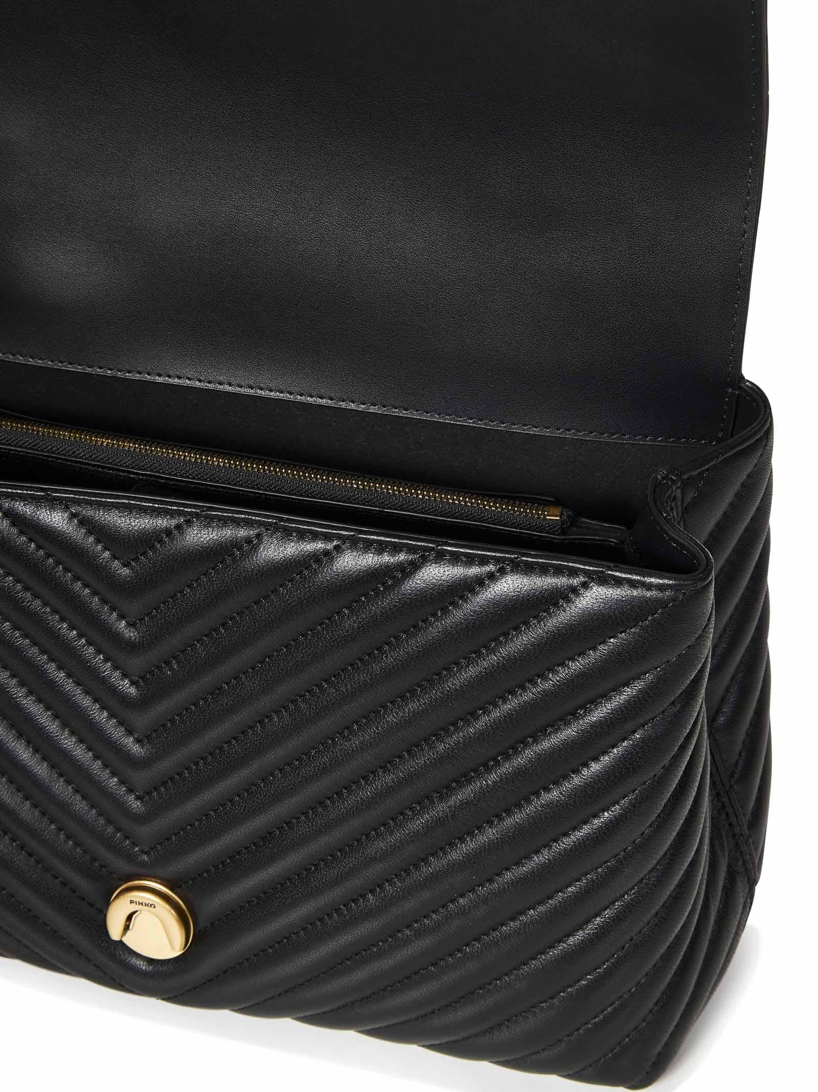 BORSA A MANO BIG LADY LOVE BAG PUFF CHEVRON PINKO - 4