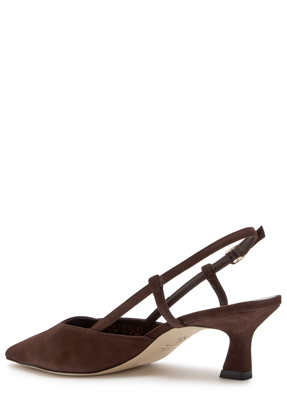 Stuart Weitzman Vinnie 50 Suede Slingback Pumps - 2