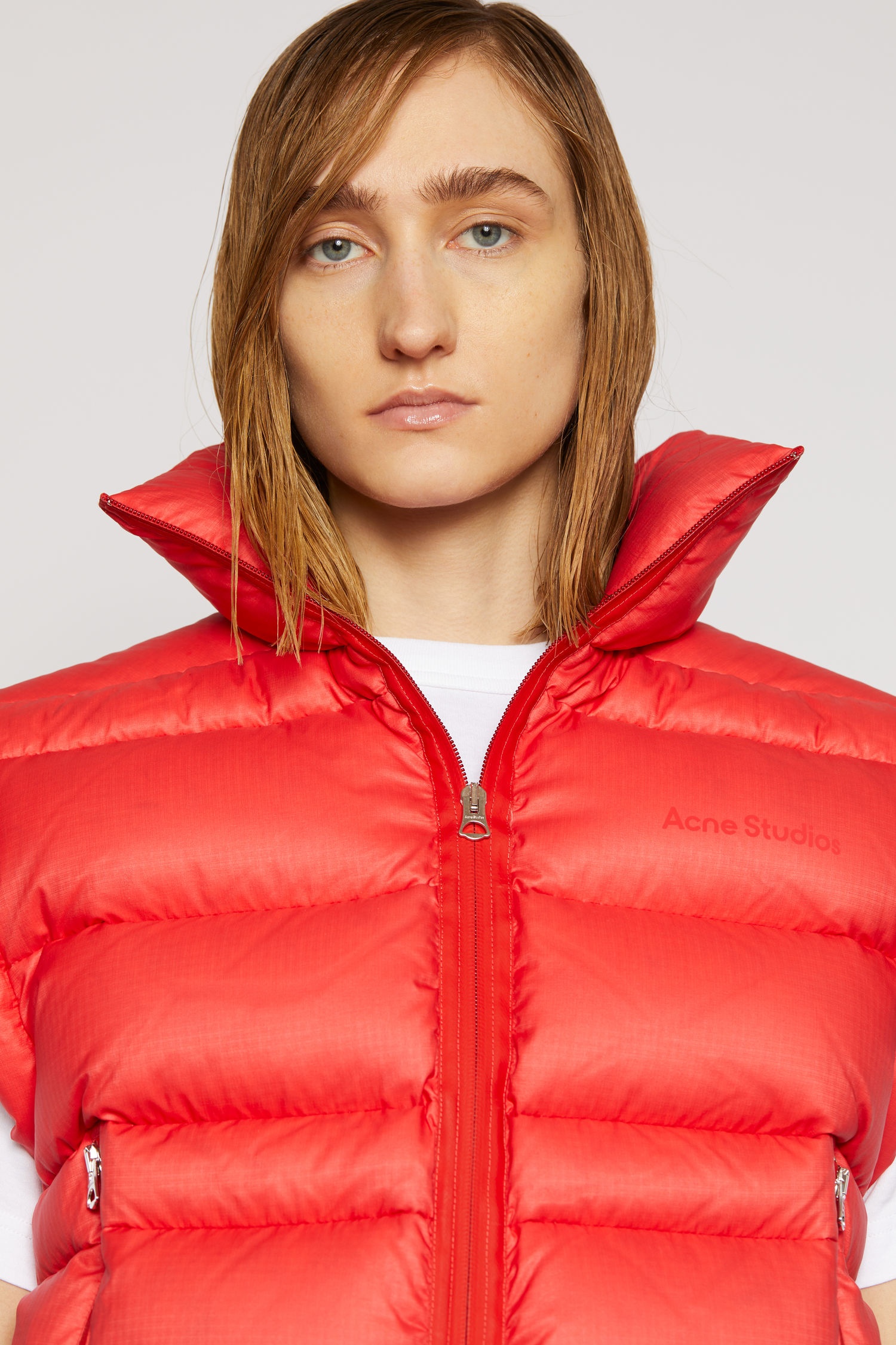 Quilted down gilet red - 7