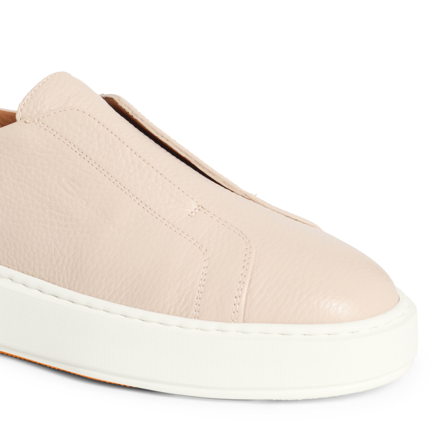 Women's pink tumbled leather slip-on sneaker - 6
