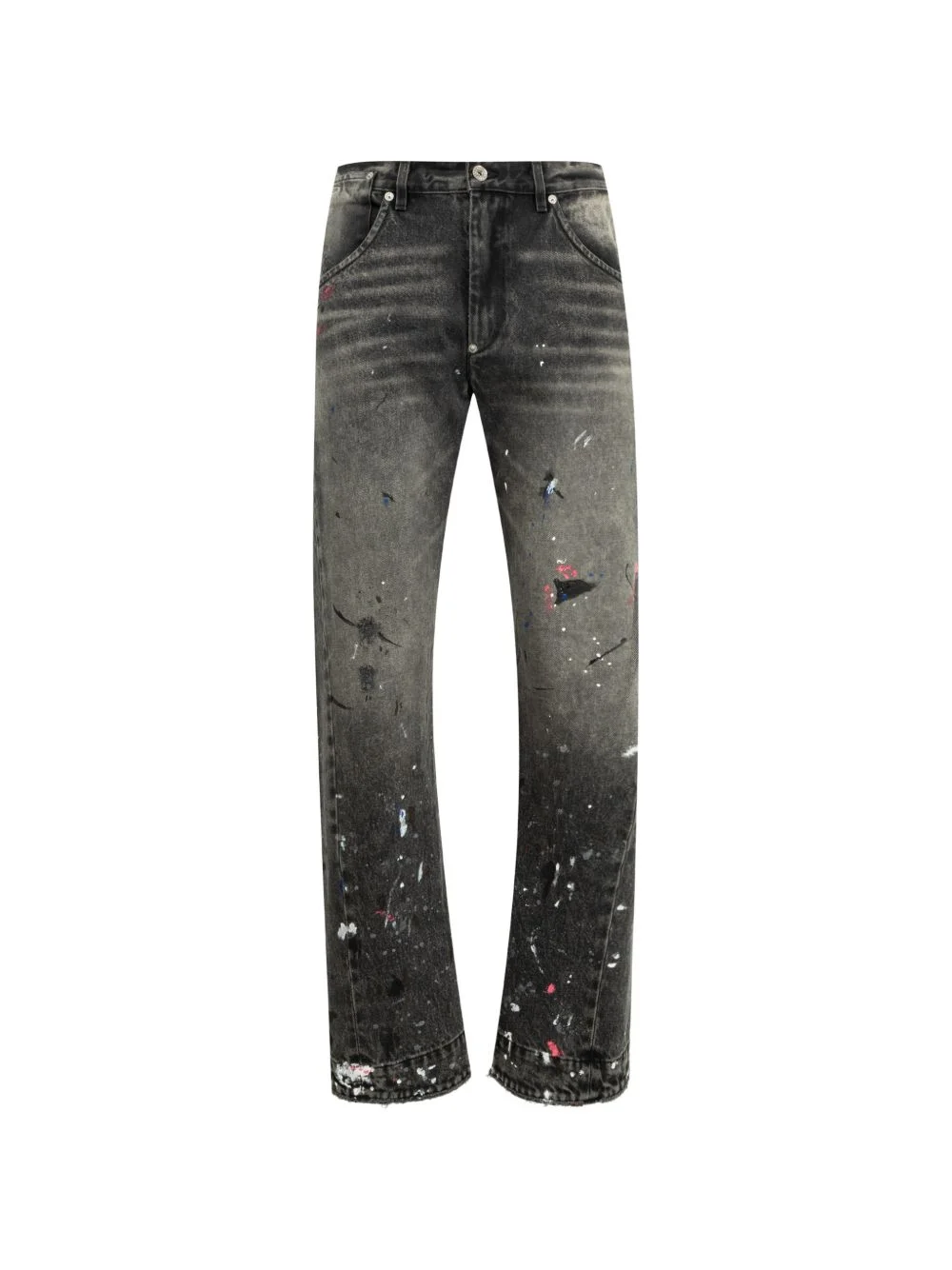 paint splatter-detail jeans - 1