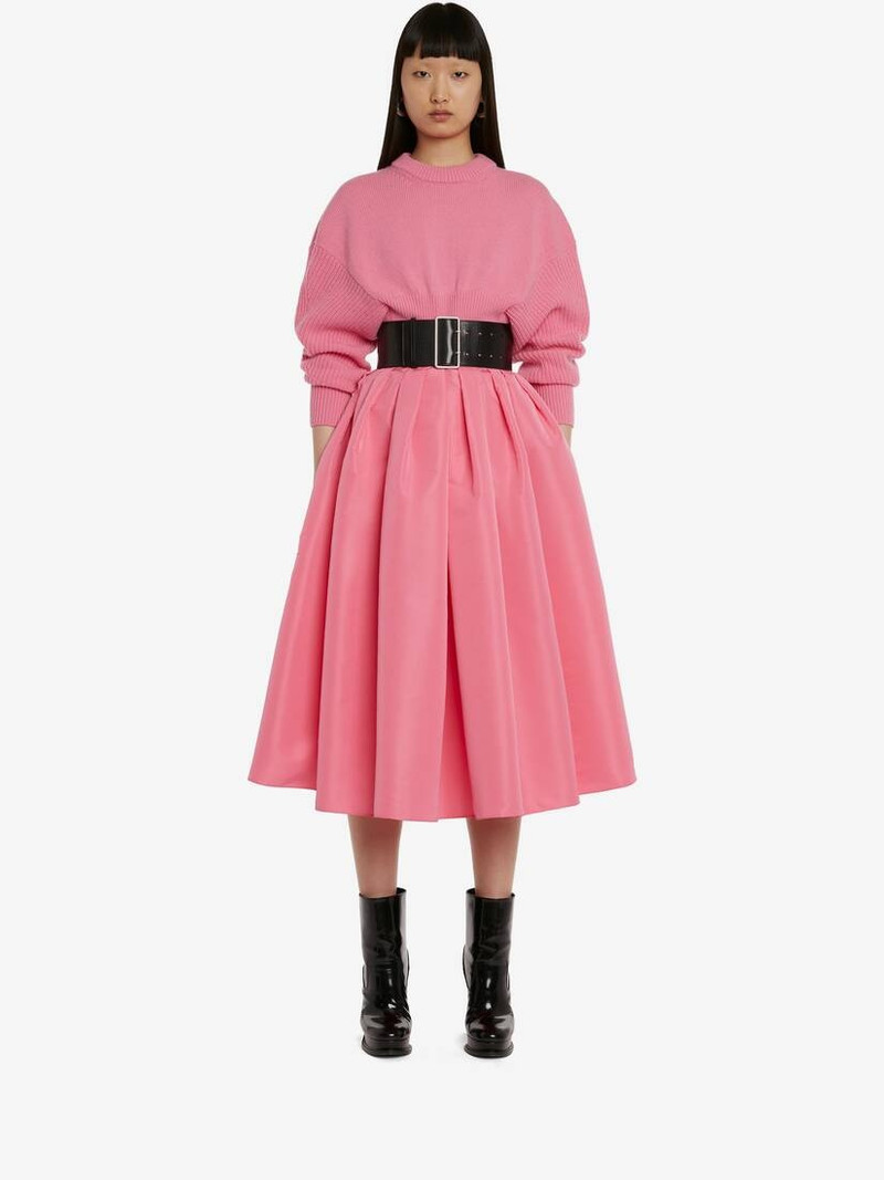 Alexander McQueen Women's Cropped Cocoon Sleeve Jumper in Sugar Pink outlook