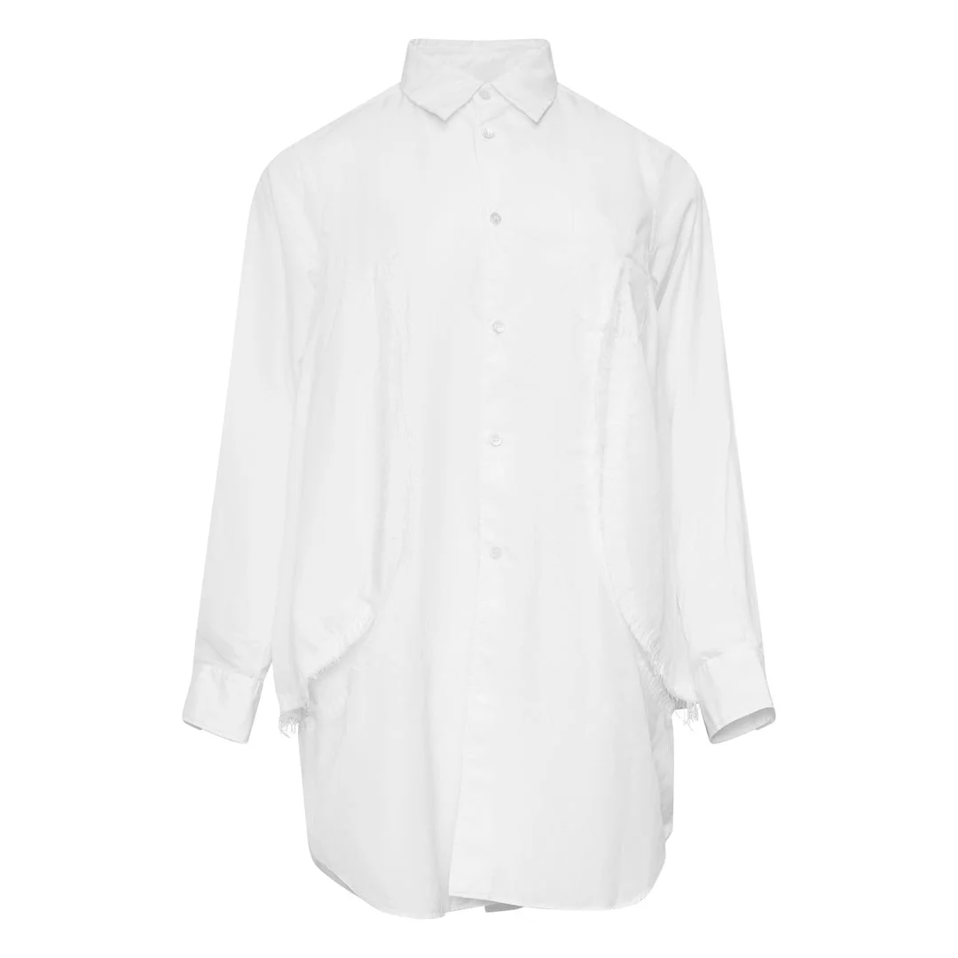Sheer Lace Panel Blouse - 1
