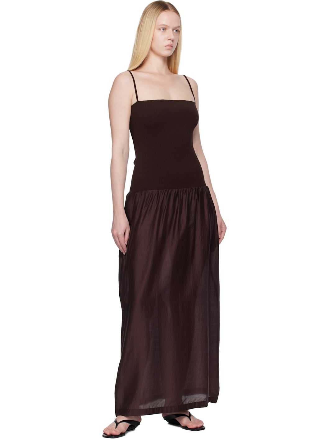 Burgundy Silky Knit Maxi Dress - 4