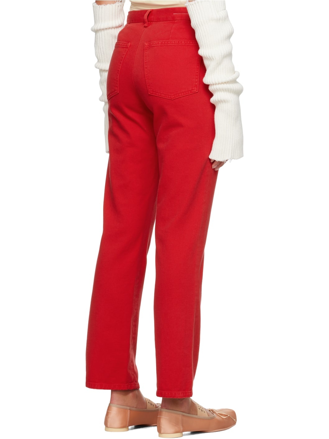 Red Four-Pocket Jeans - 3