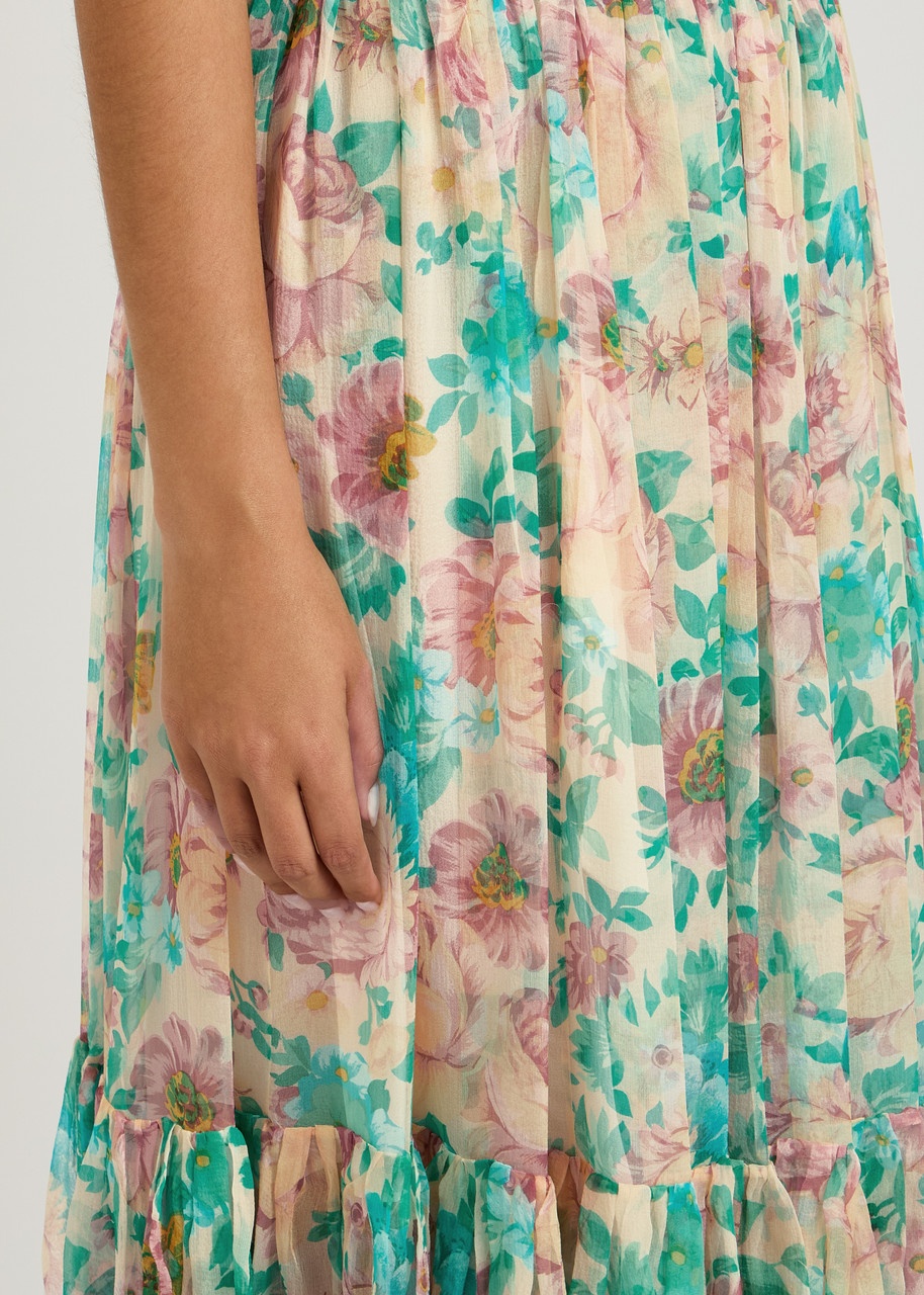 Chloe Floral Printed Silk-chiffon Maxi Skirt - 5