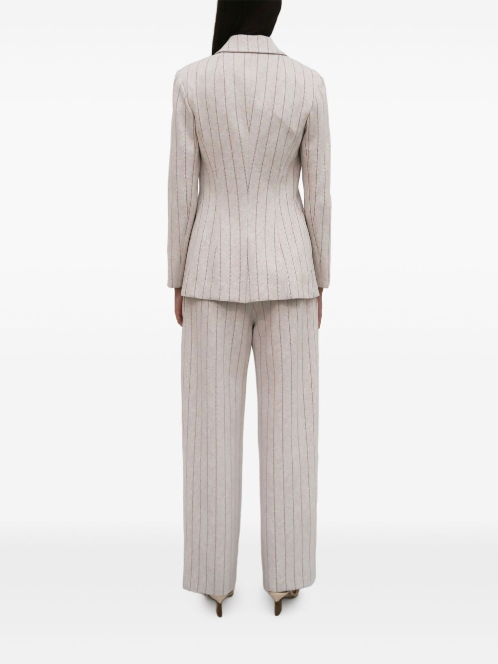 pinstriped tailored blazer - 4