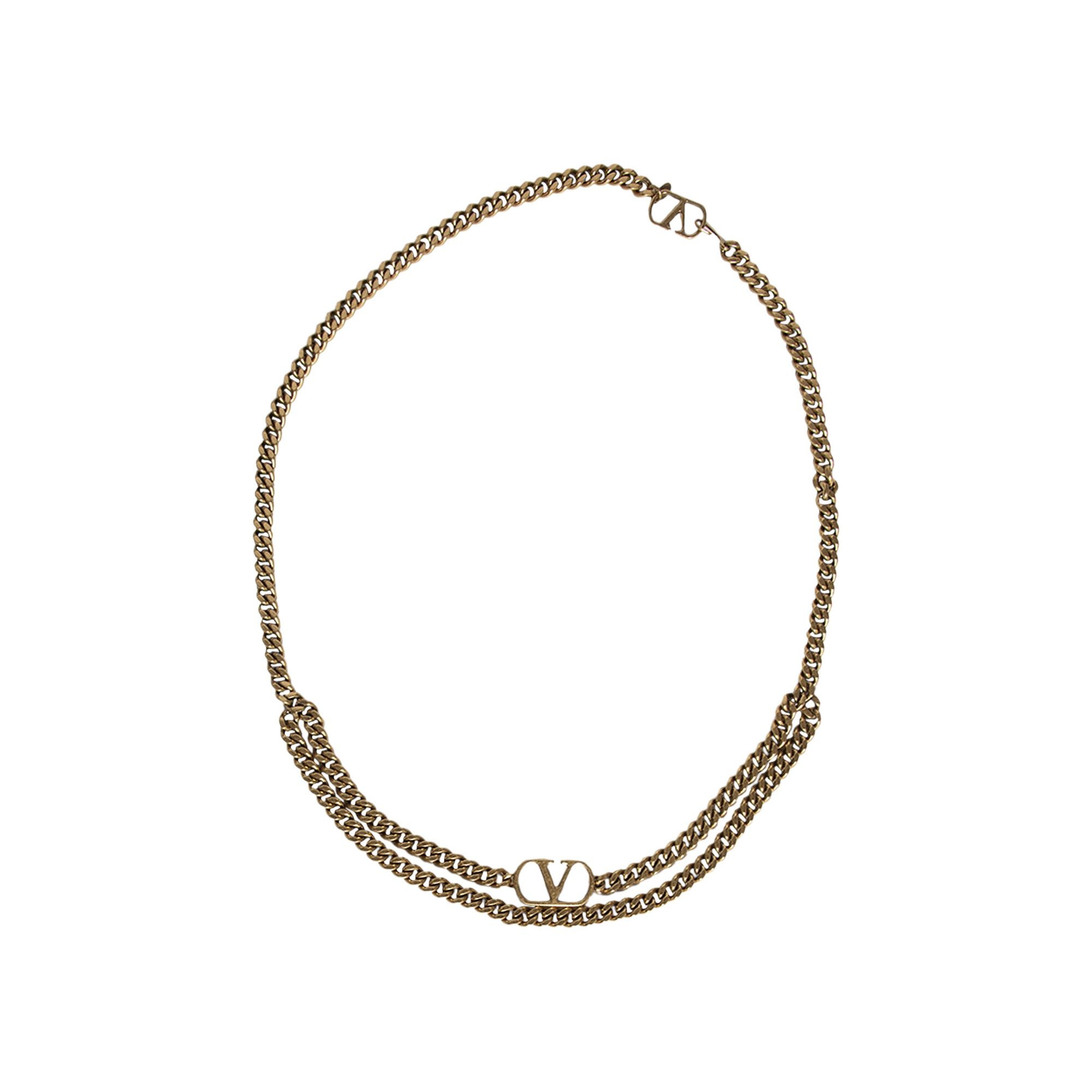 Valentino Signature Logo Chain Belt 'Antique Gold' - 1