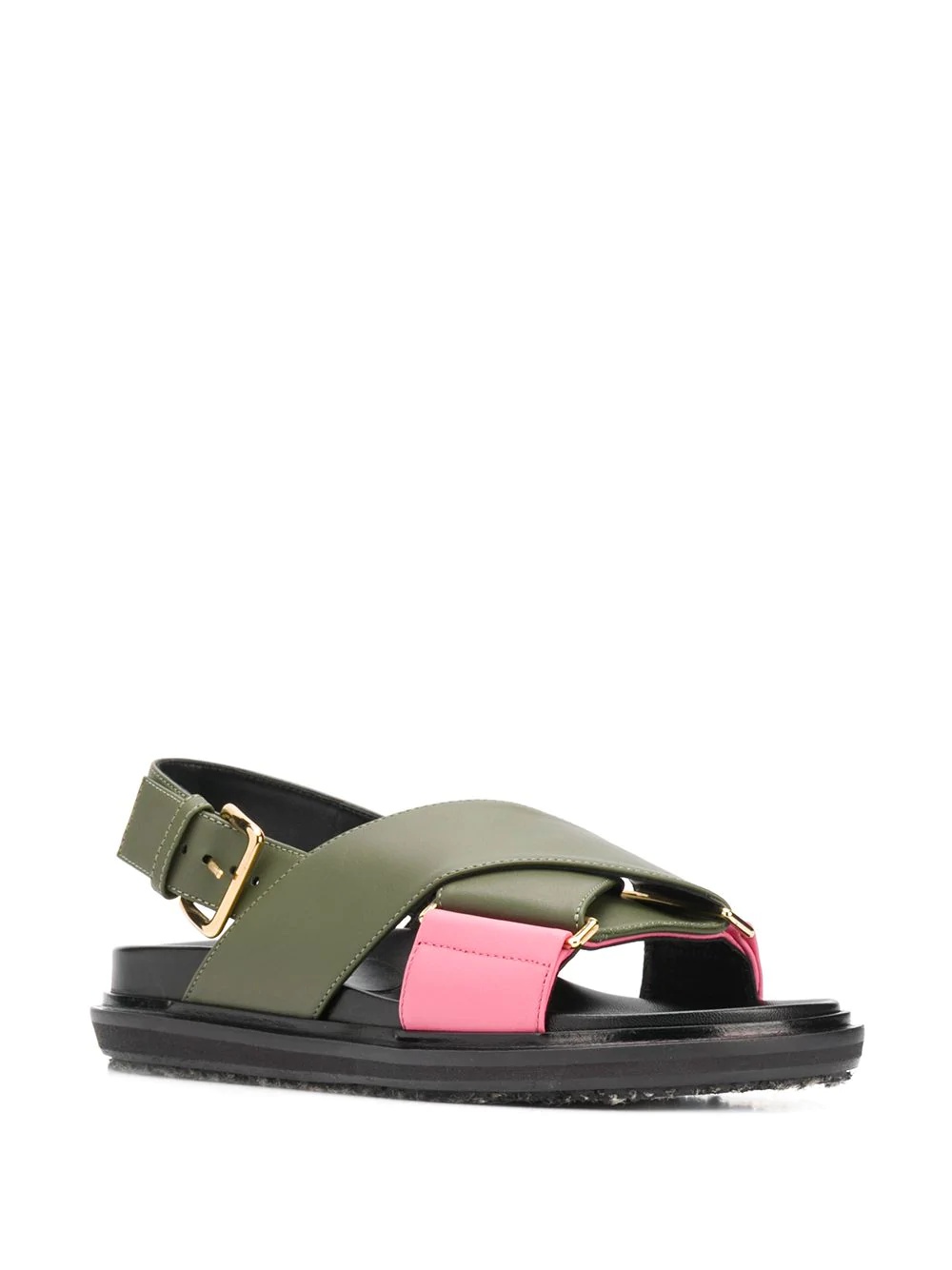 flat crossover-strap sandals - 2