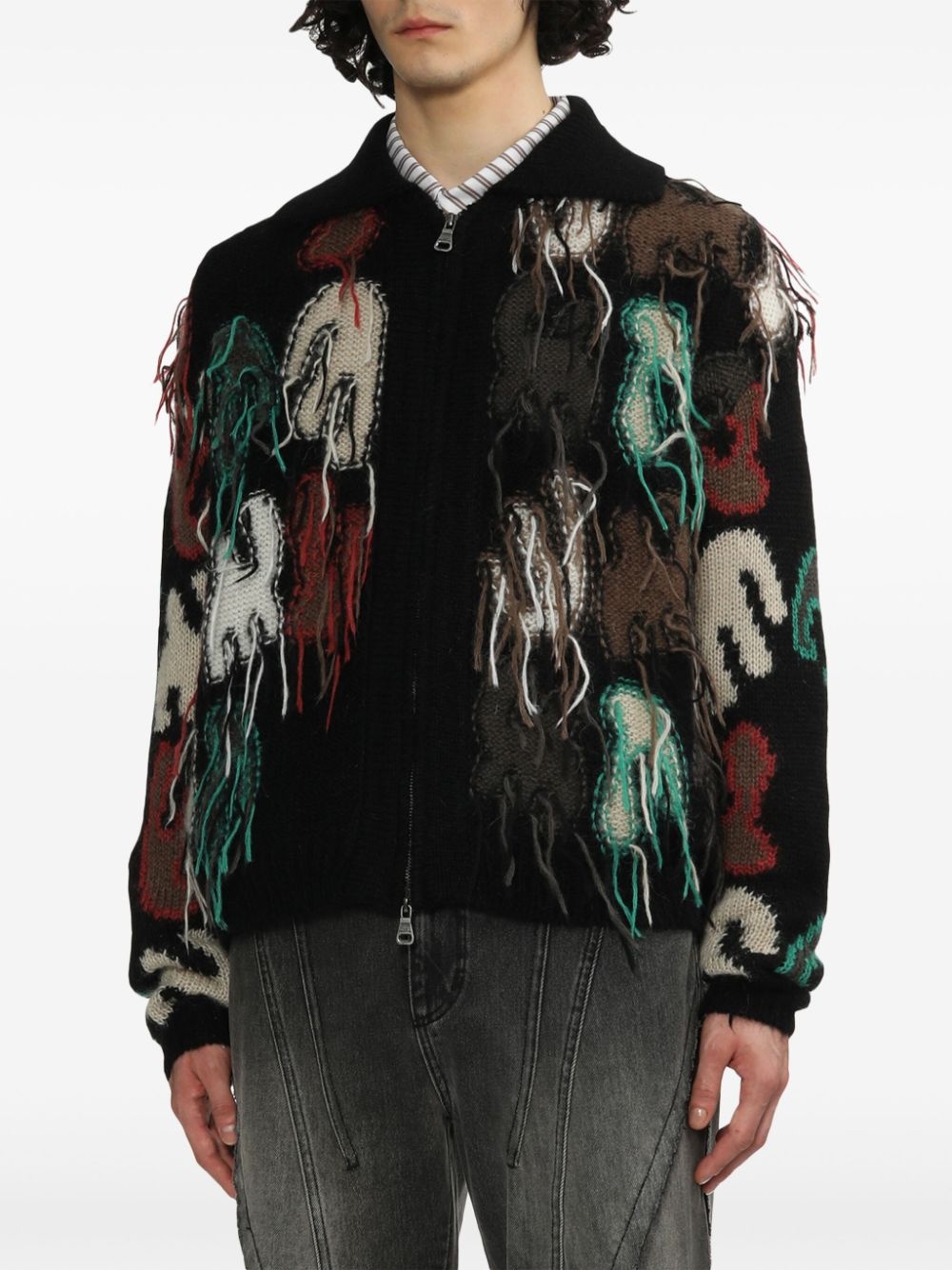 Rainbow intarsia cardigan - 3