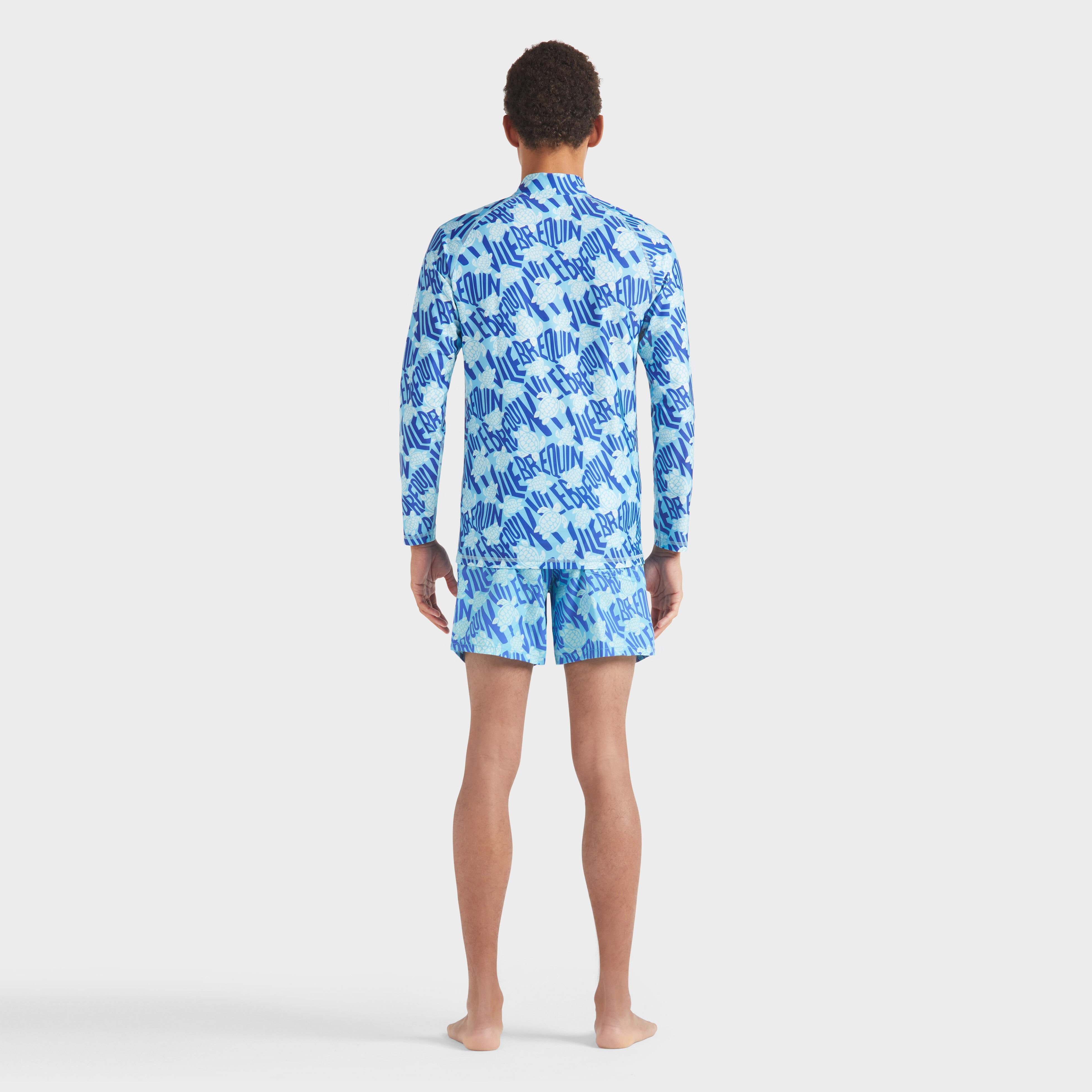 Men Zipped Long Sleeves Rashguard Ronde des tortues Logo - 4