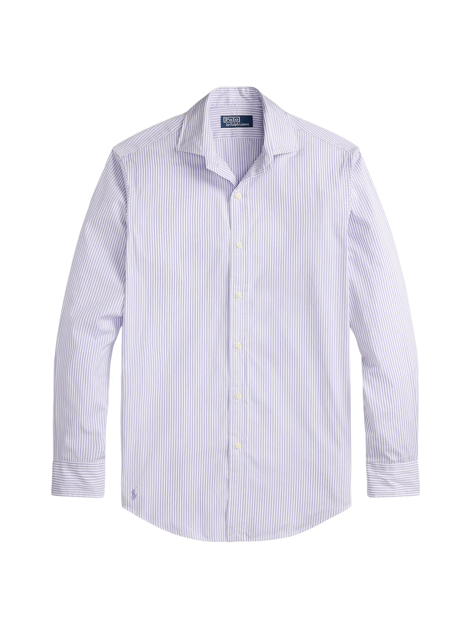 Men's Striped Cotton Poplin Shirt - Sky Lavender - 1