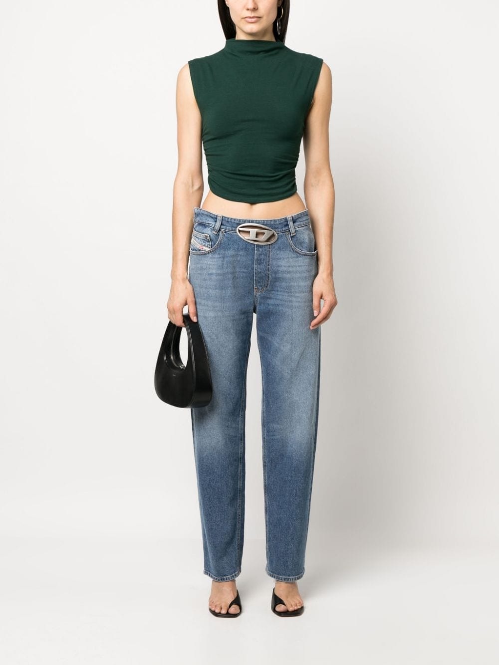 logo-plaque straight-leg jeans - 2