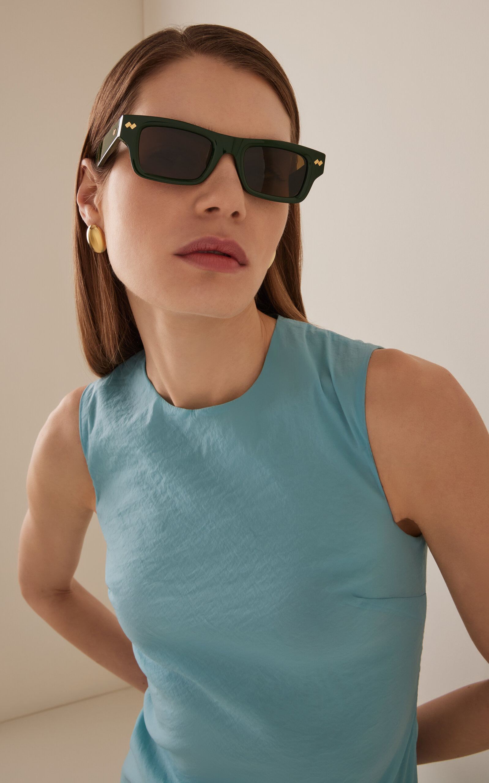 Bold Ribbon Stud Acetate Sunglasses green - 2