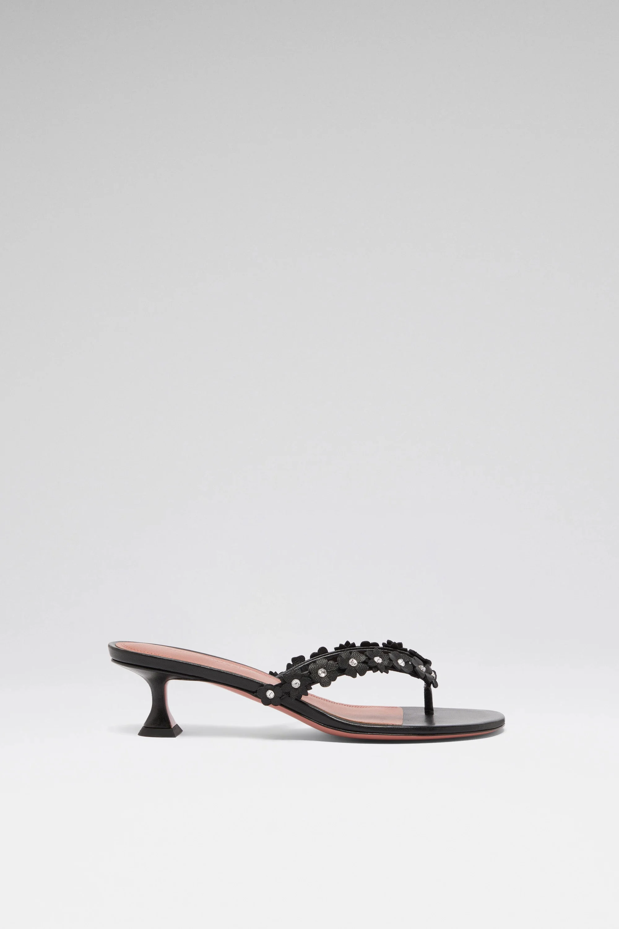 JANIS SLIPPER 45 BLACK NAPPA AND WHITE CRYSTALS - 1