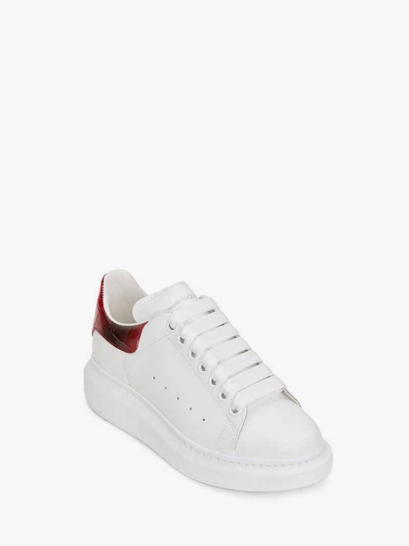 Alexander McQueen Women's Oversized Sneaker in White/welsh Red outlook
