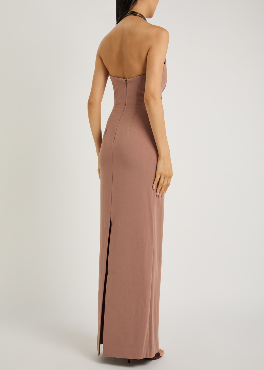 Solace London Riva Draped Crepe Gown - 3