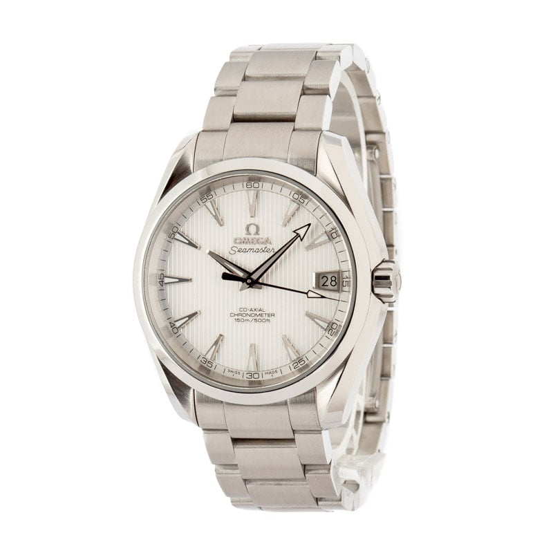 Pre-owned Omega Seamaster Aqua Terra White Teak Dial - 2