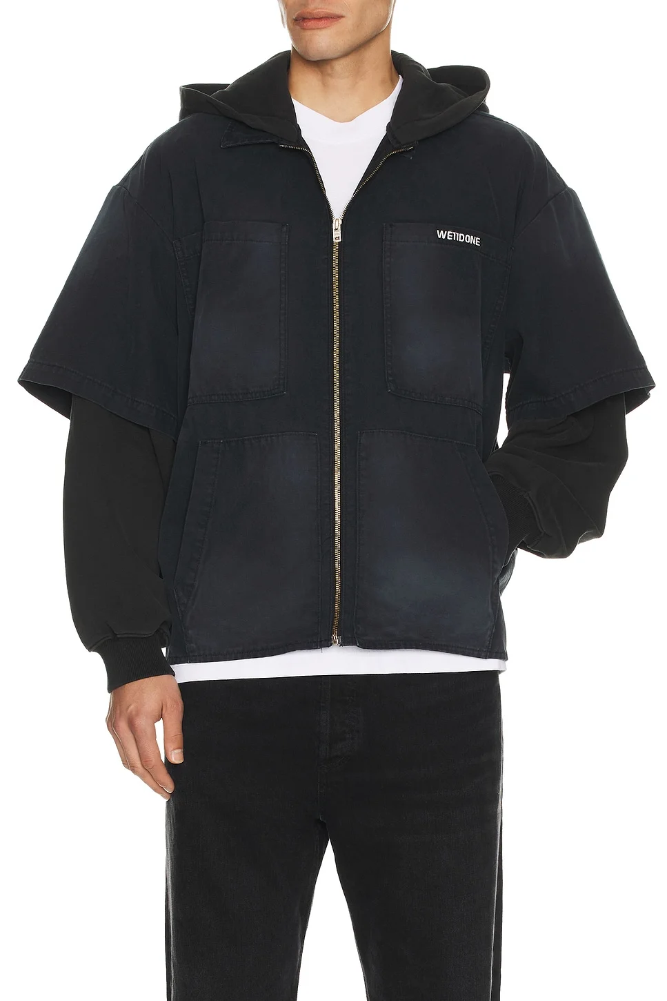 Faded Layered Hoodie Jacket - 1