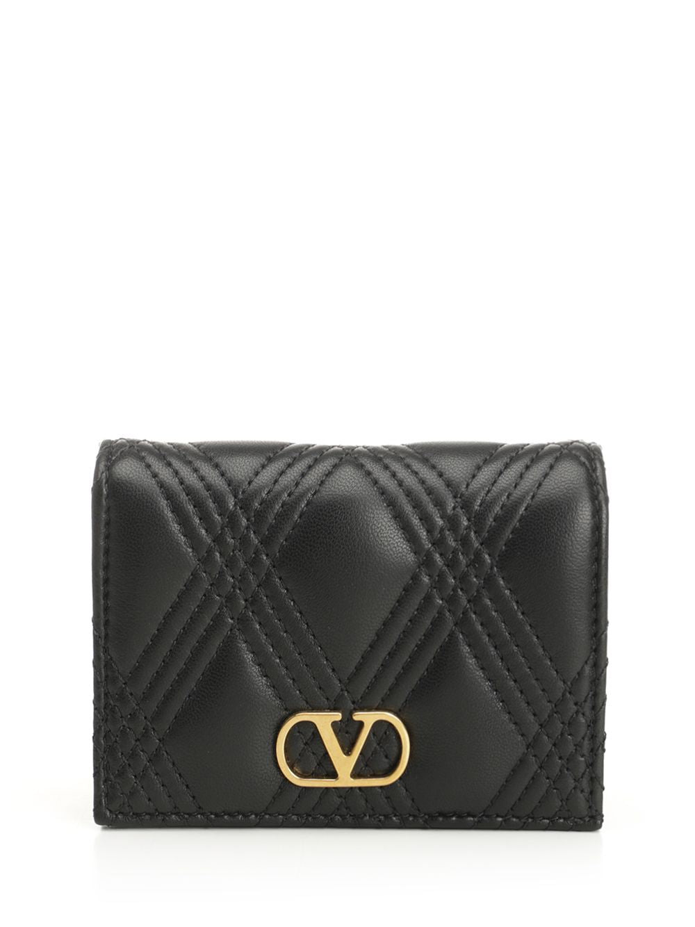 Flap French Wallet | Quiltie 67 | Nappa Deluxe/A.Brass Logo Wallets Black - 1