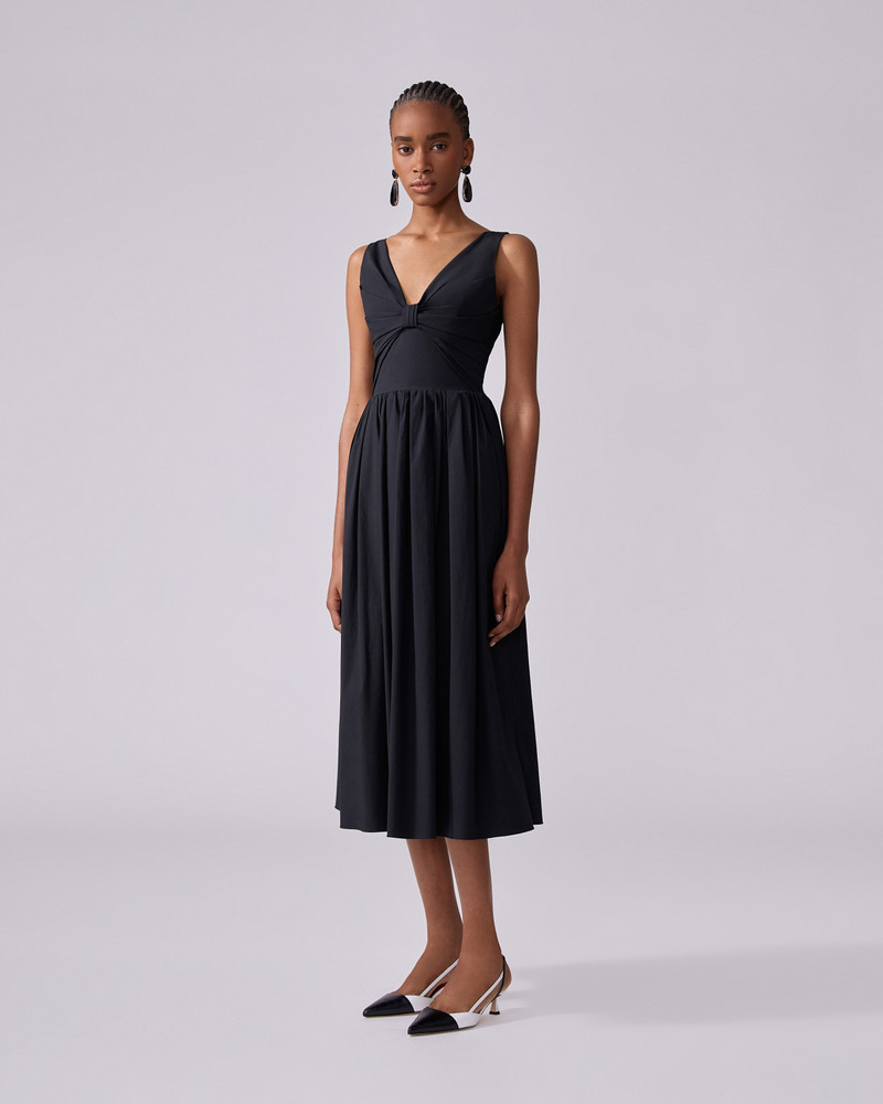 CAROLINA HERRERA Gathered Midi Dress outlook