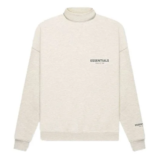 Fear of God Essentials FW21 Pullover Mockneck Light Heather Oatmeal FOG-FW21-186 - 1