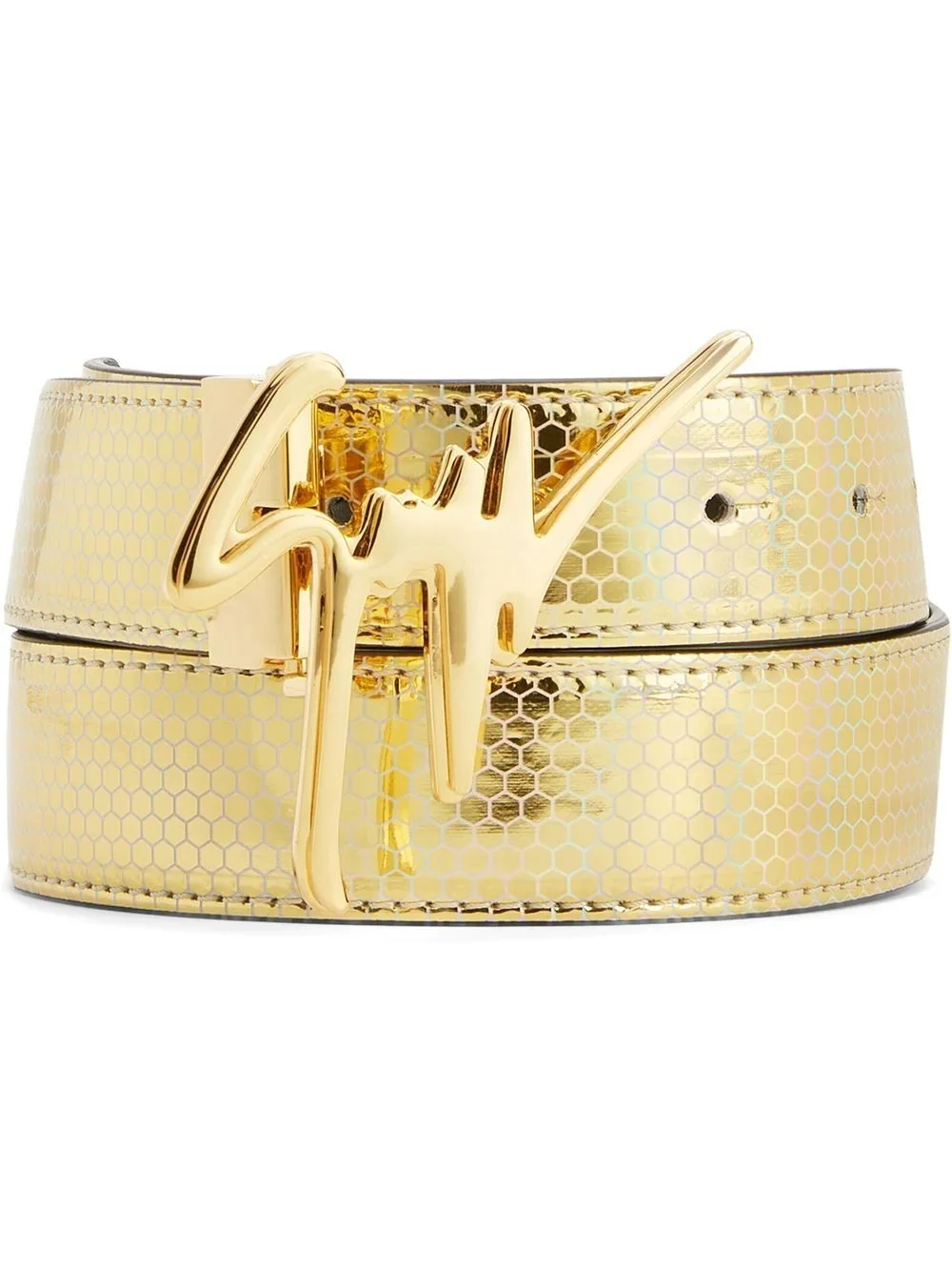 Signature buckle metallic belt - 1