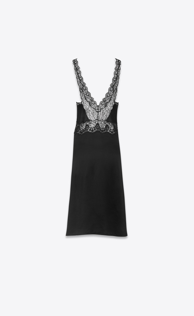SAINT LAURENT slip dress in silk satin crepe outlook