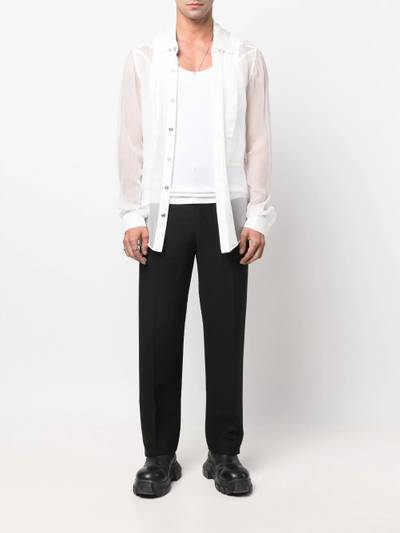 Rick Owens sheer long-sleeve silk shirt outlook