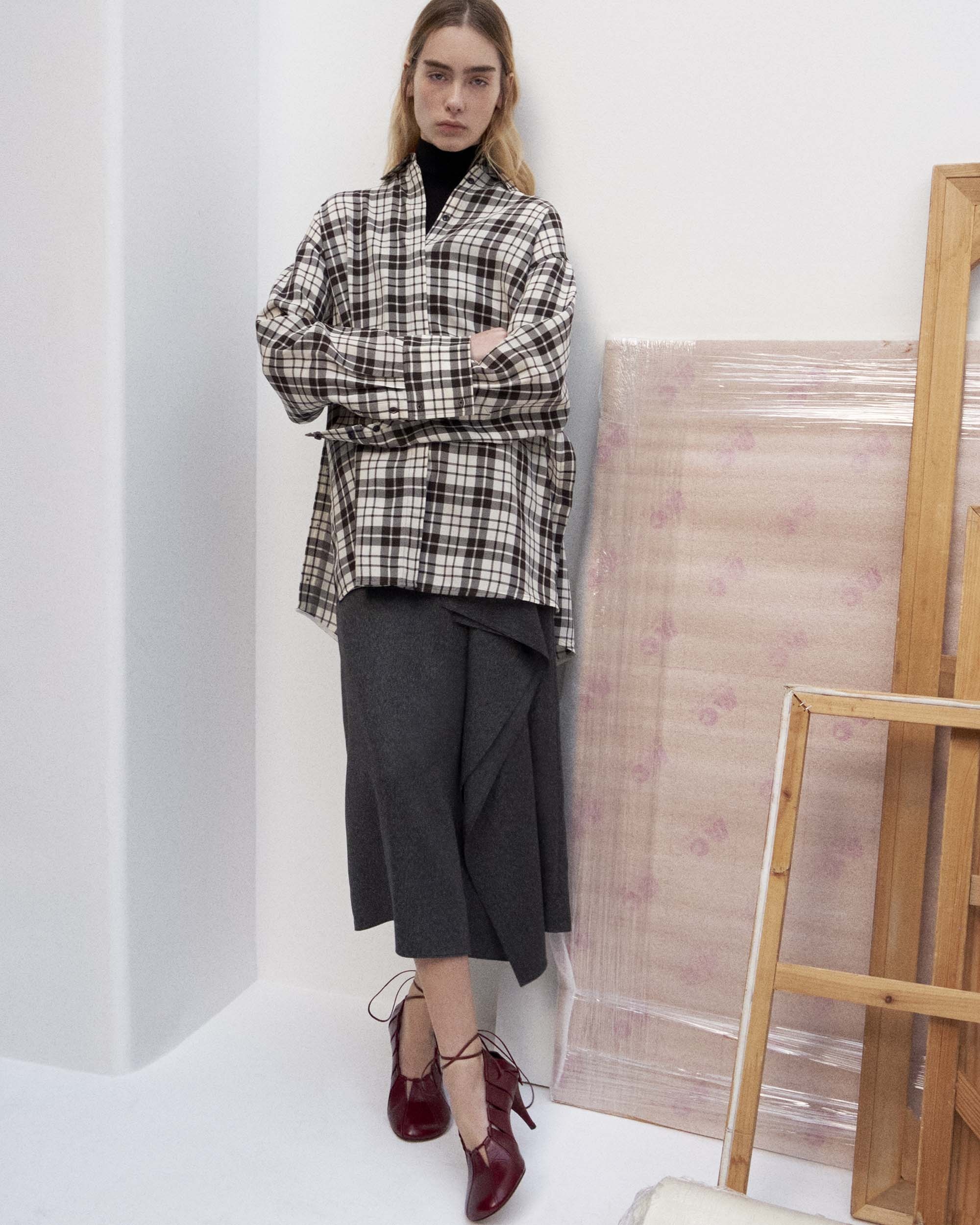 Bronwen Top in Crinkled Plaid - 7