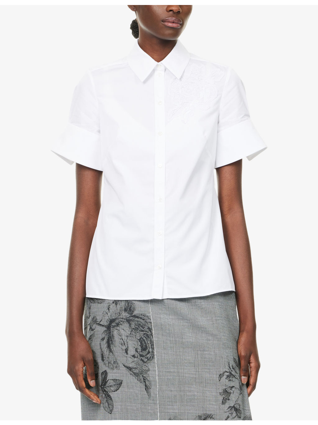 Embroidered Short-Sleeves Cotton-Poplin Shirt - 3