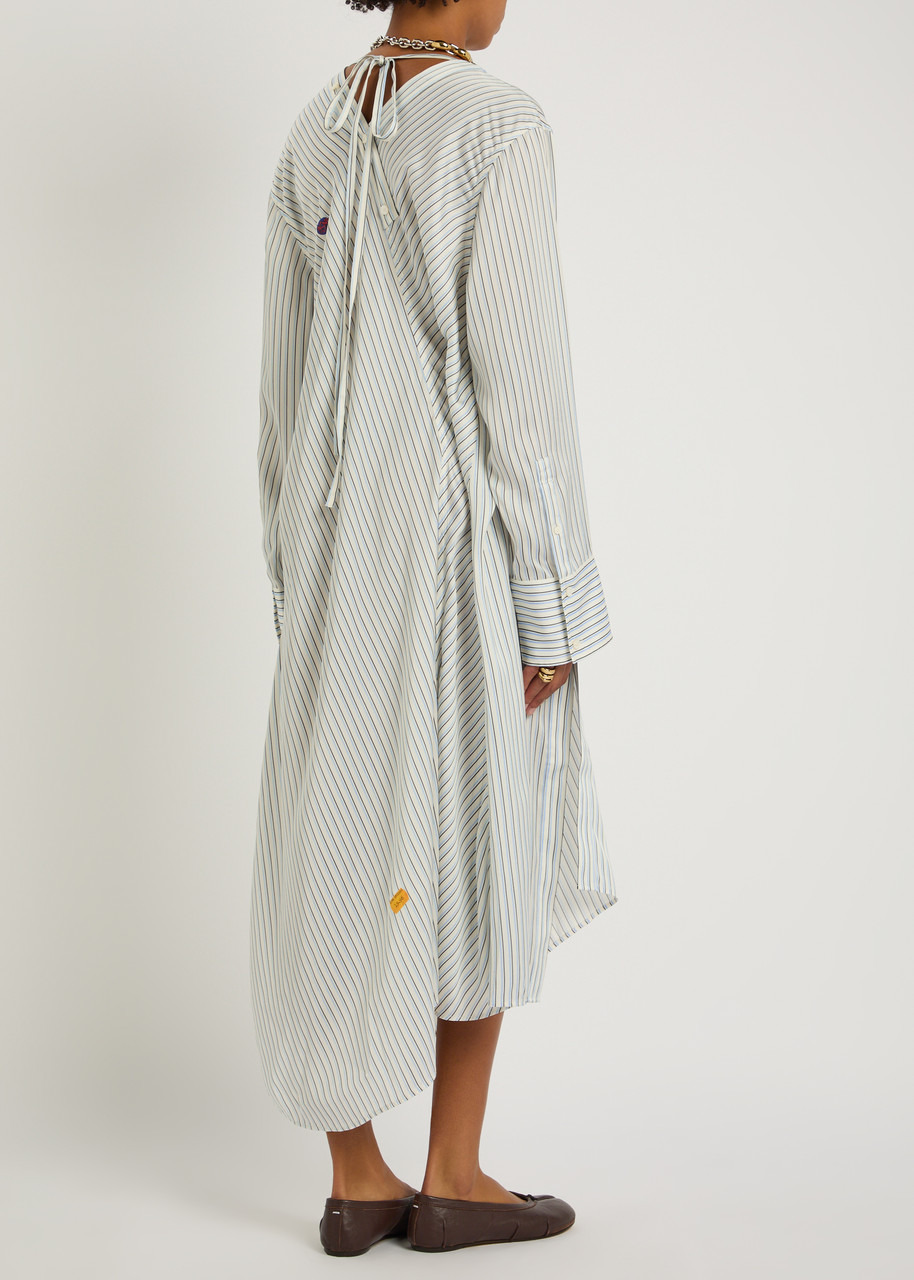 Acne Studios Striped Satin Midi Shirt Dress - 3