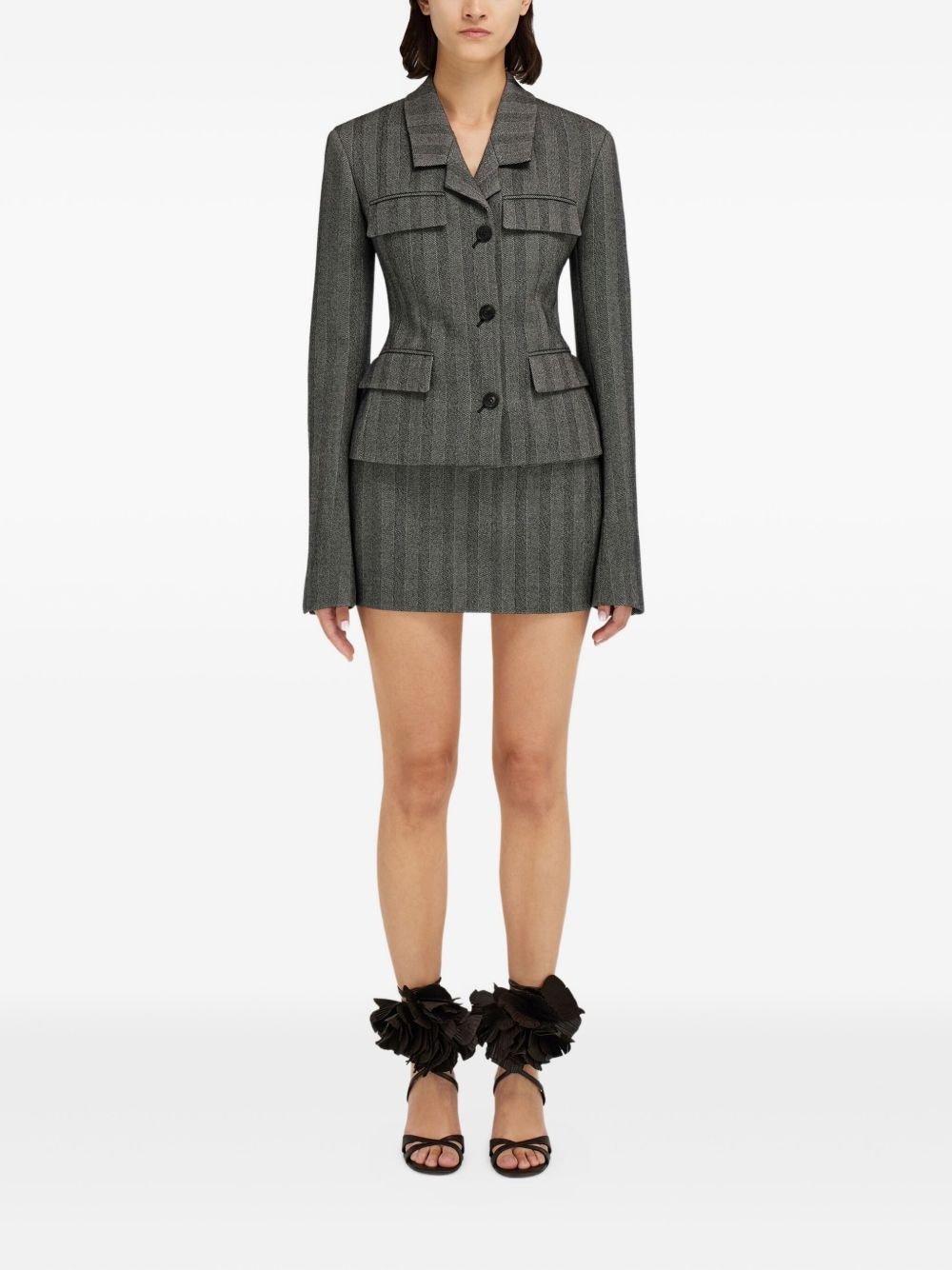 herringbone mini skirt - 2