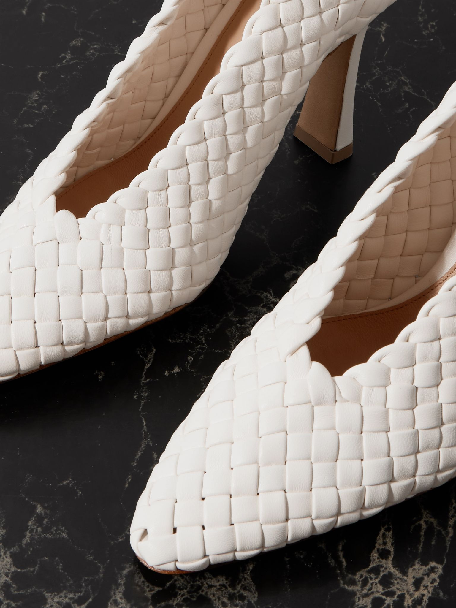 Sofia intrecciato leather pumps White - 4