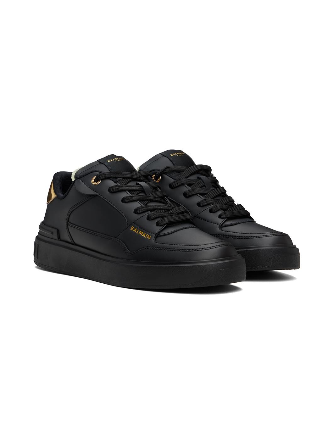 Black B-Court Flip Calfskin Sneakers - 4