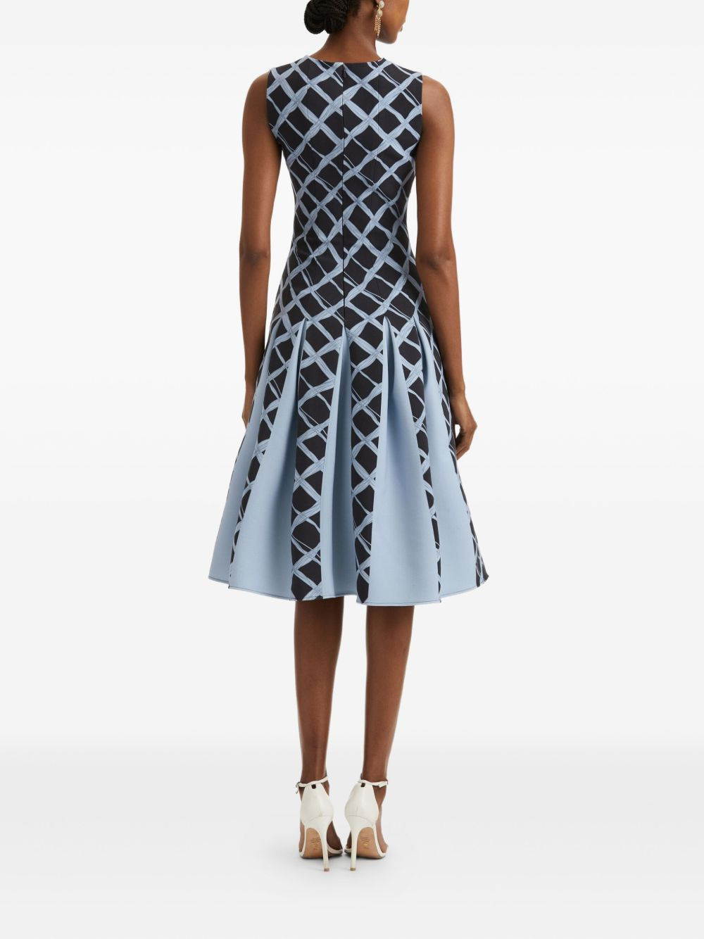 pleated wavy-pattern dress - 4