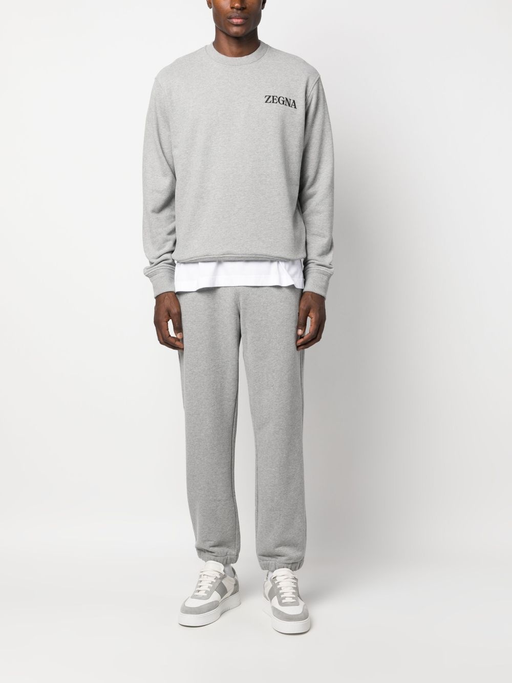 logo-embossed cotton track pants - 2