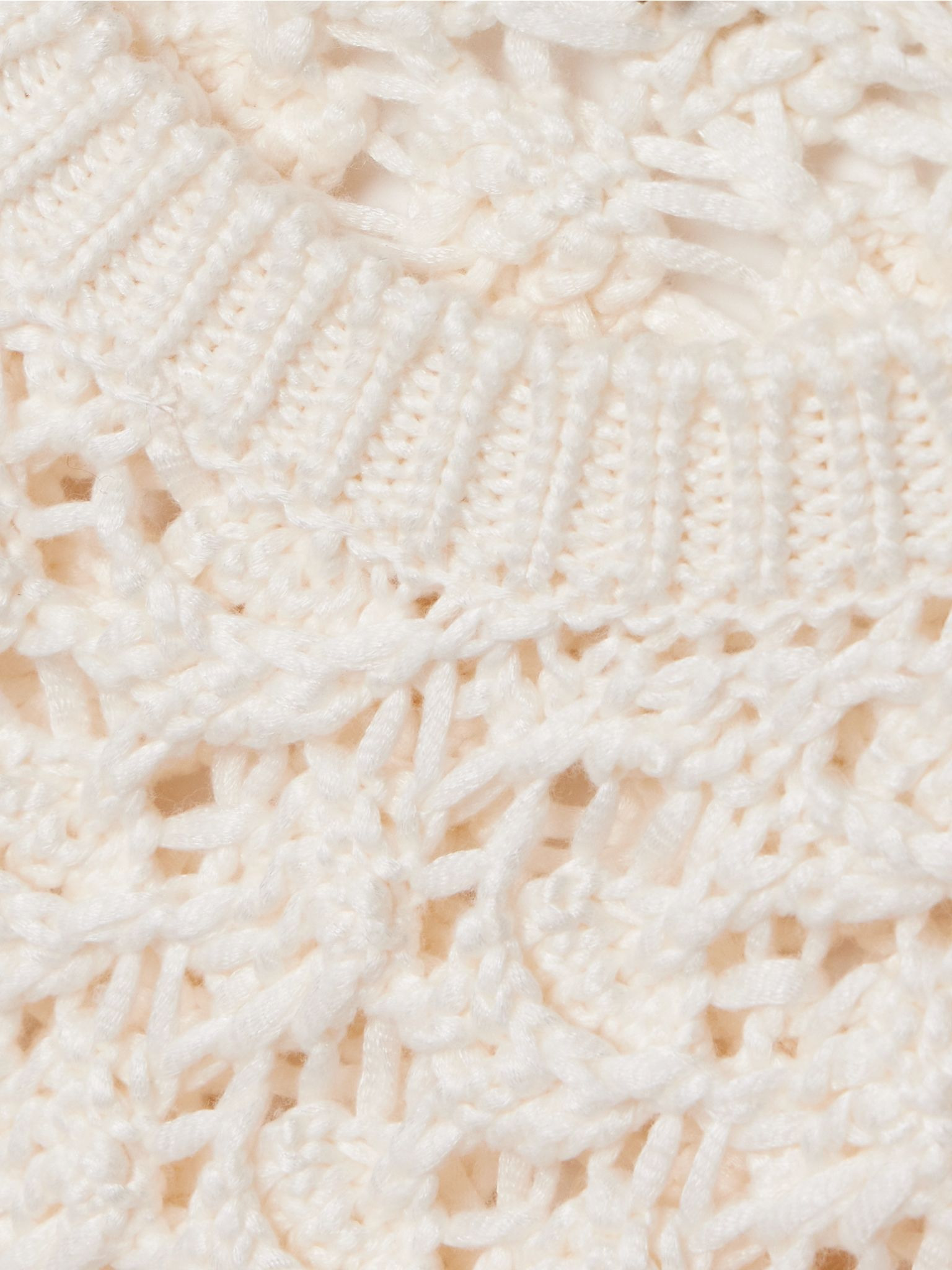 Nikko open-knit cotton and silk-blend sweater White - 5